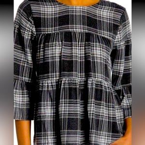 Vince Camuto modern flannel blouse